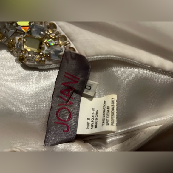 Gorgeous White Jovani Prom Dress w/ Intricate Beading, Sequins, & Rhinestones - Picture 11 of 12